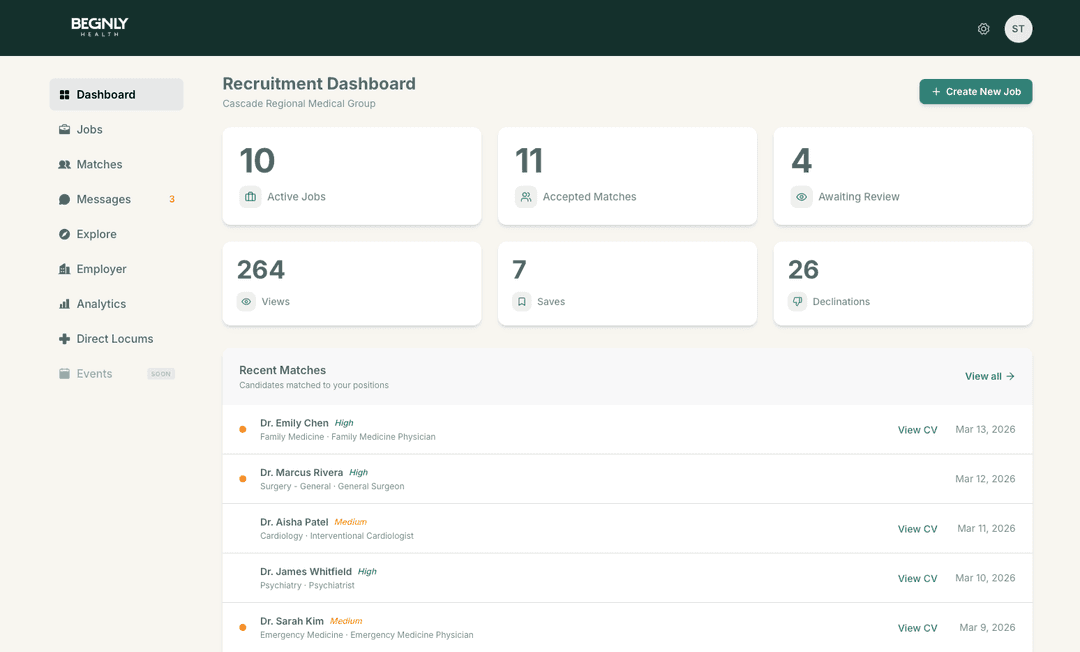 Employer experience — step 1